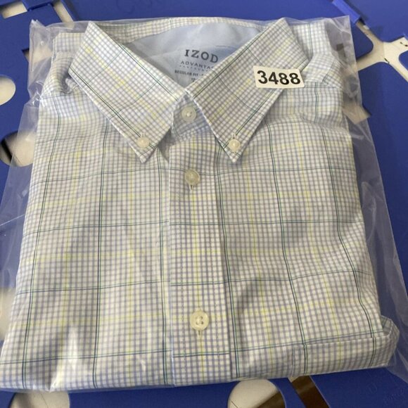Izod Advantage Performance Button Down Shirt Mens 15-15.5 32/33 M Reg Fit Easy - Picture 10 of 11